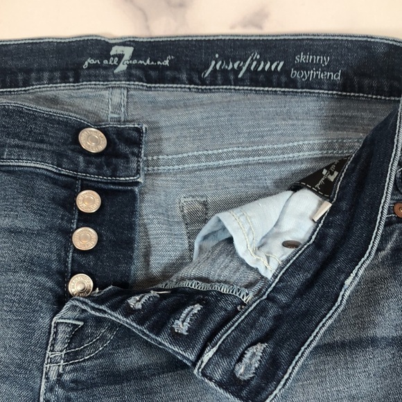 7 For All Mankind Josefina Skinny Boyfriend Jeans, Size 26 - Picture 7 of 13
